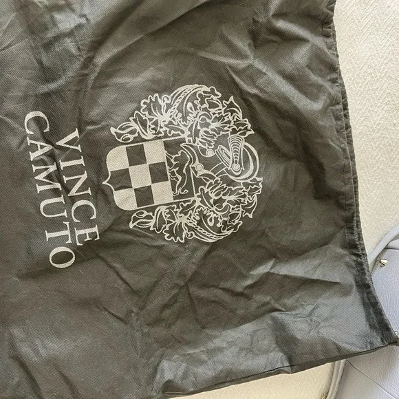 Vince Camuto Convertible Pale Mist Gray Leather Pleated Tote Steph - Picture 11 of 12